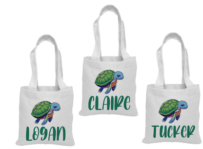 Personalized Sea Turtle Party Favor Bags - Set of Three Bags