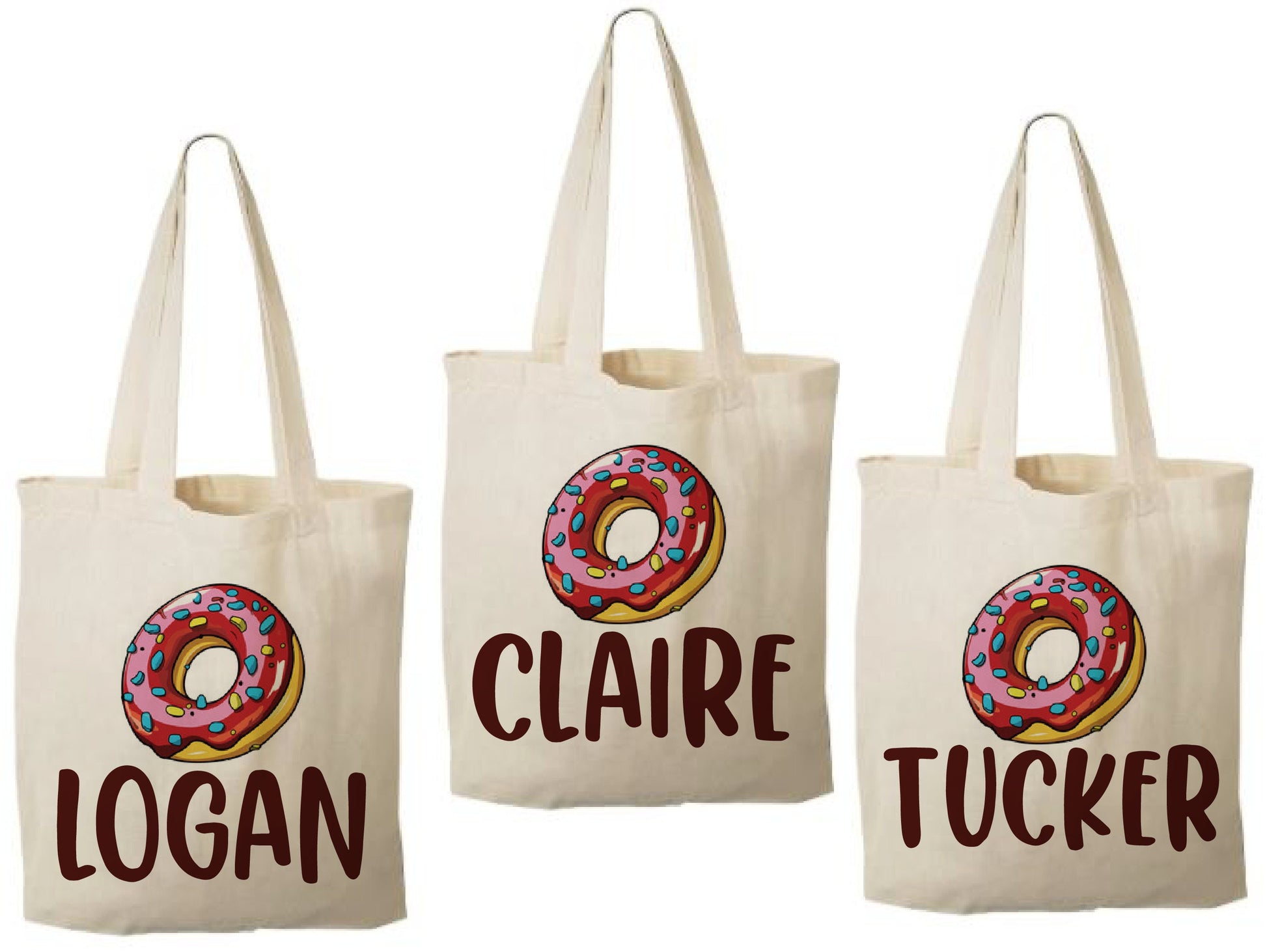 Custom Donut Party Favor Bags - Set of Three Bags