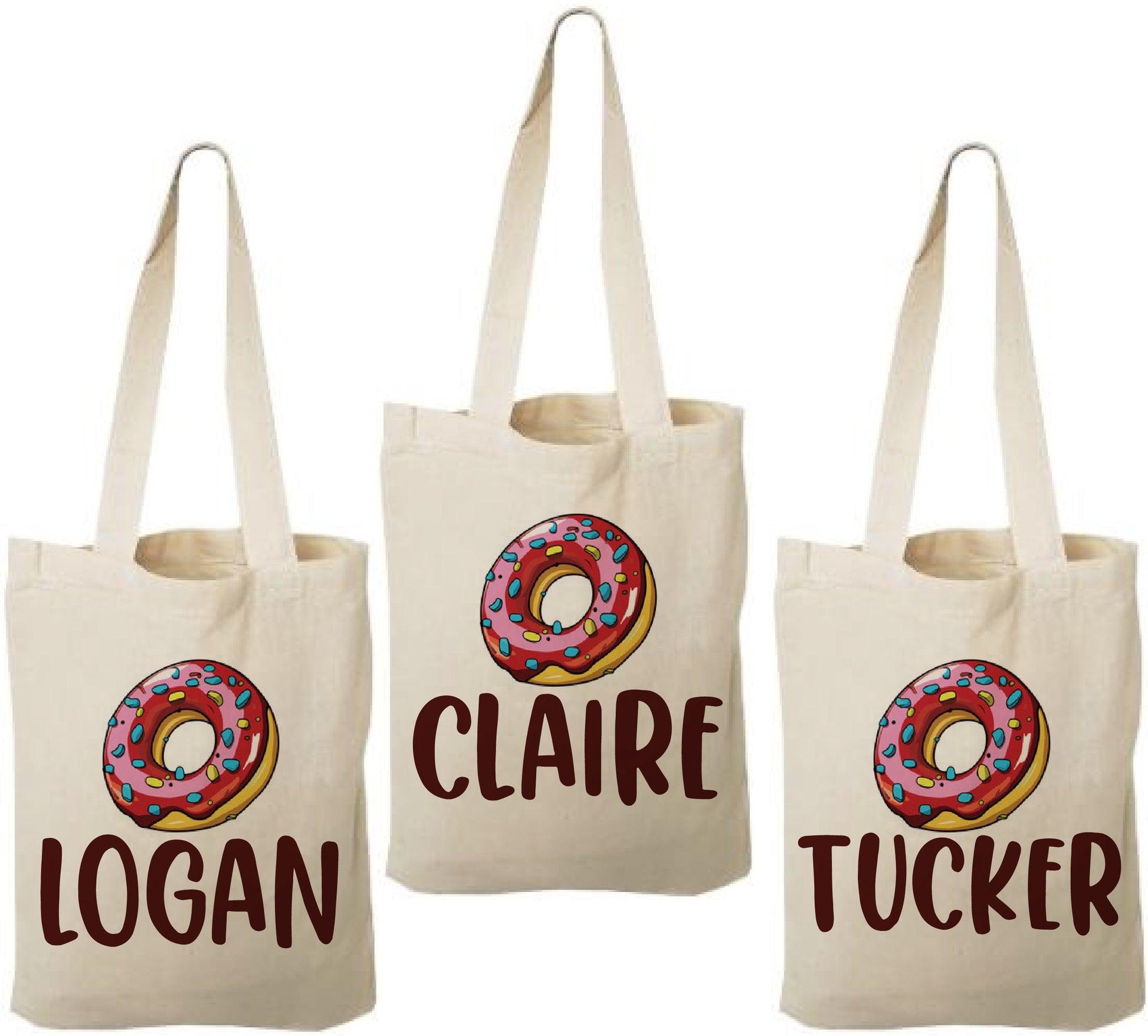 Custom Donut Party Favor Bags - Set of Three Bags