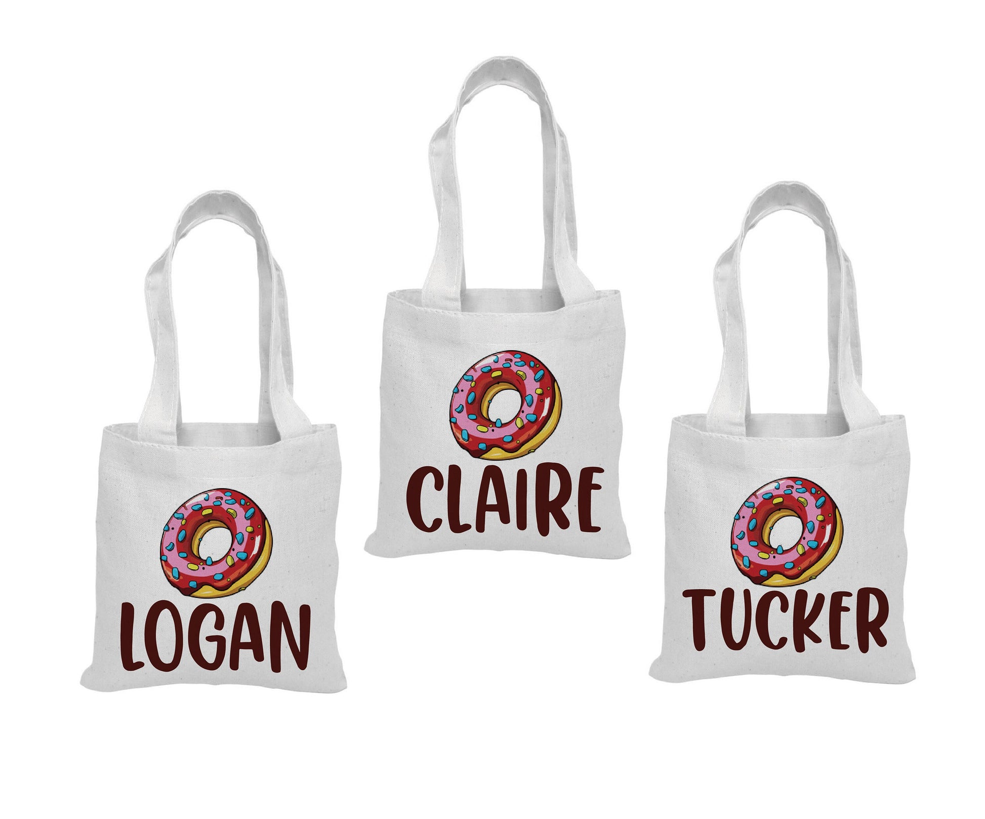 Custom Donut Party Favor Bags - Set of Three Bags