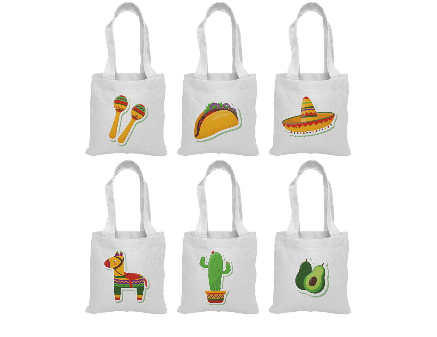 Fiesta Party Favor Bags - Set of Six Bags