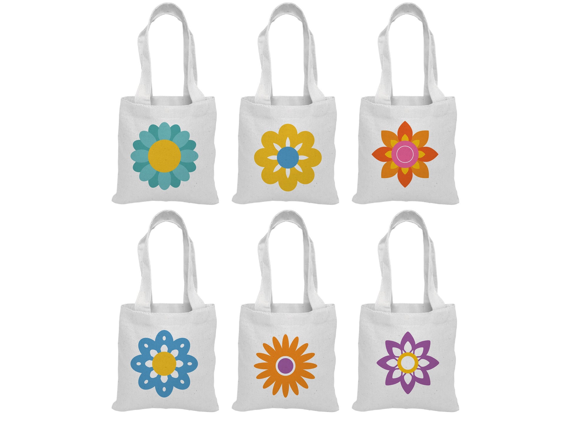Flower Power Party Favor Bags - Set of Six Bags
