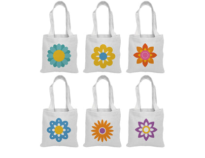 Flower Power Party Favor Bags - Set of Six Bags