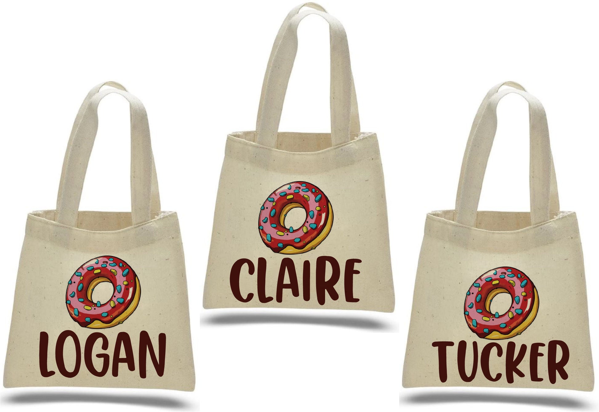 Custom Donut Party Favor Bags - Set of Three Bags