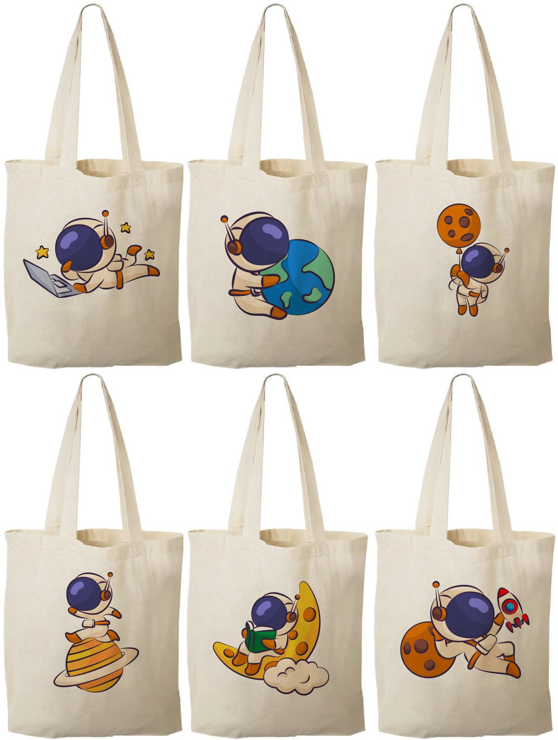 6 Astronaut Party Favor Bags Space Treat Bags, Astronaut Goodie Bags, Outer Space Party Favors, Space Party Bags, Astronaut Party Decor, Bag