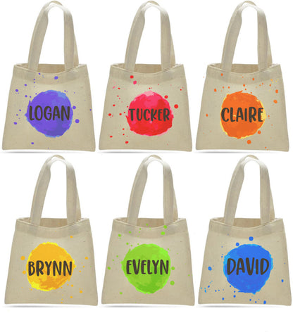 Personalized Paint Party Favor Bags - Set of Six Bags