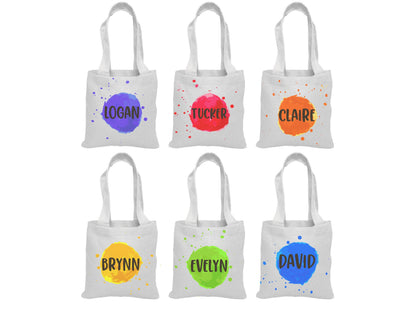 Personalized Paint Party Favor Bags - Set of Six Bags