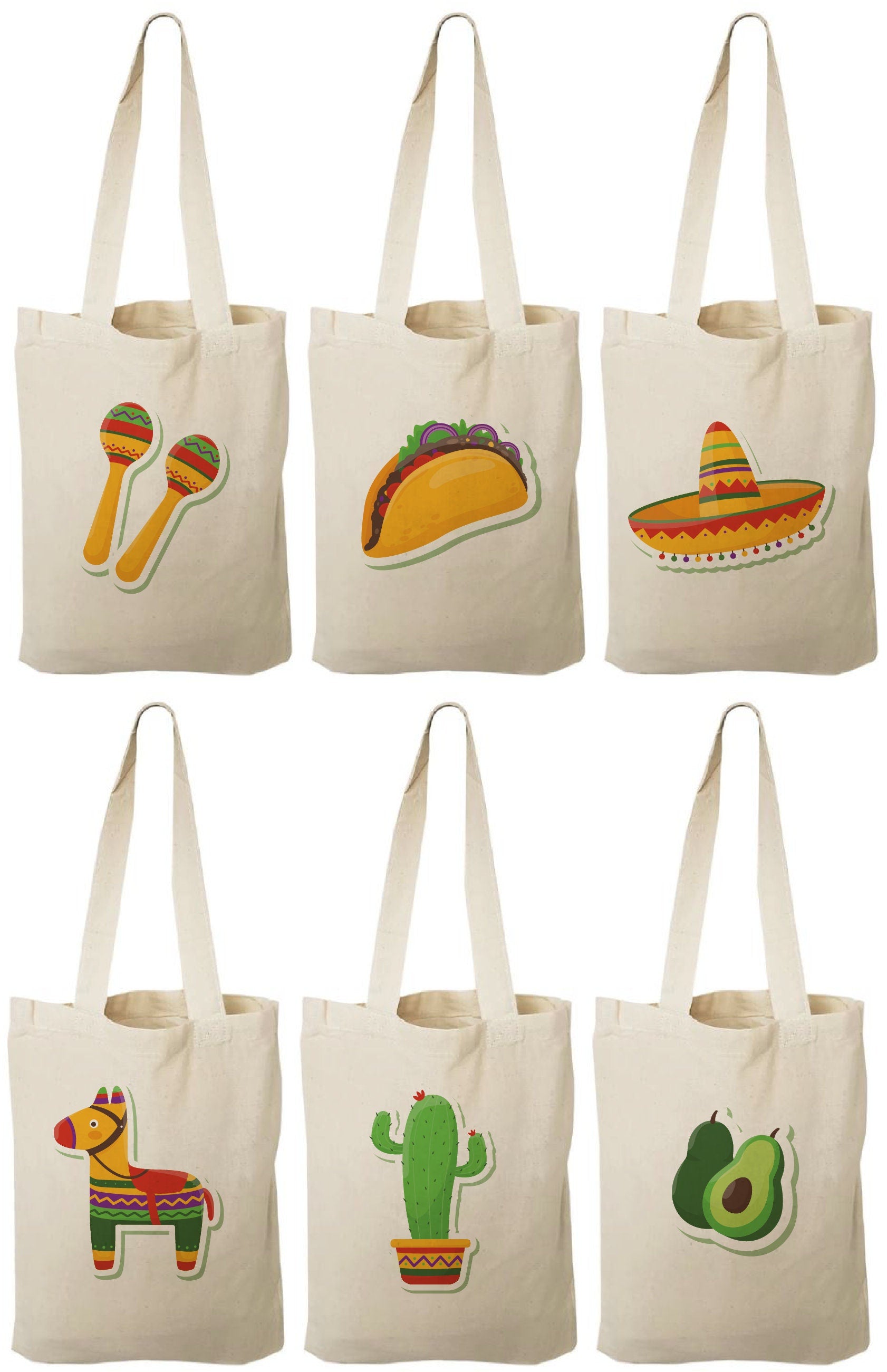 Fiesta Party Favor Bags - Set of Six Bags