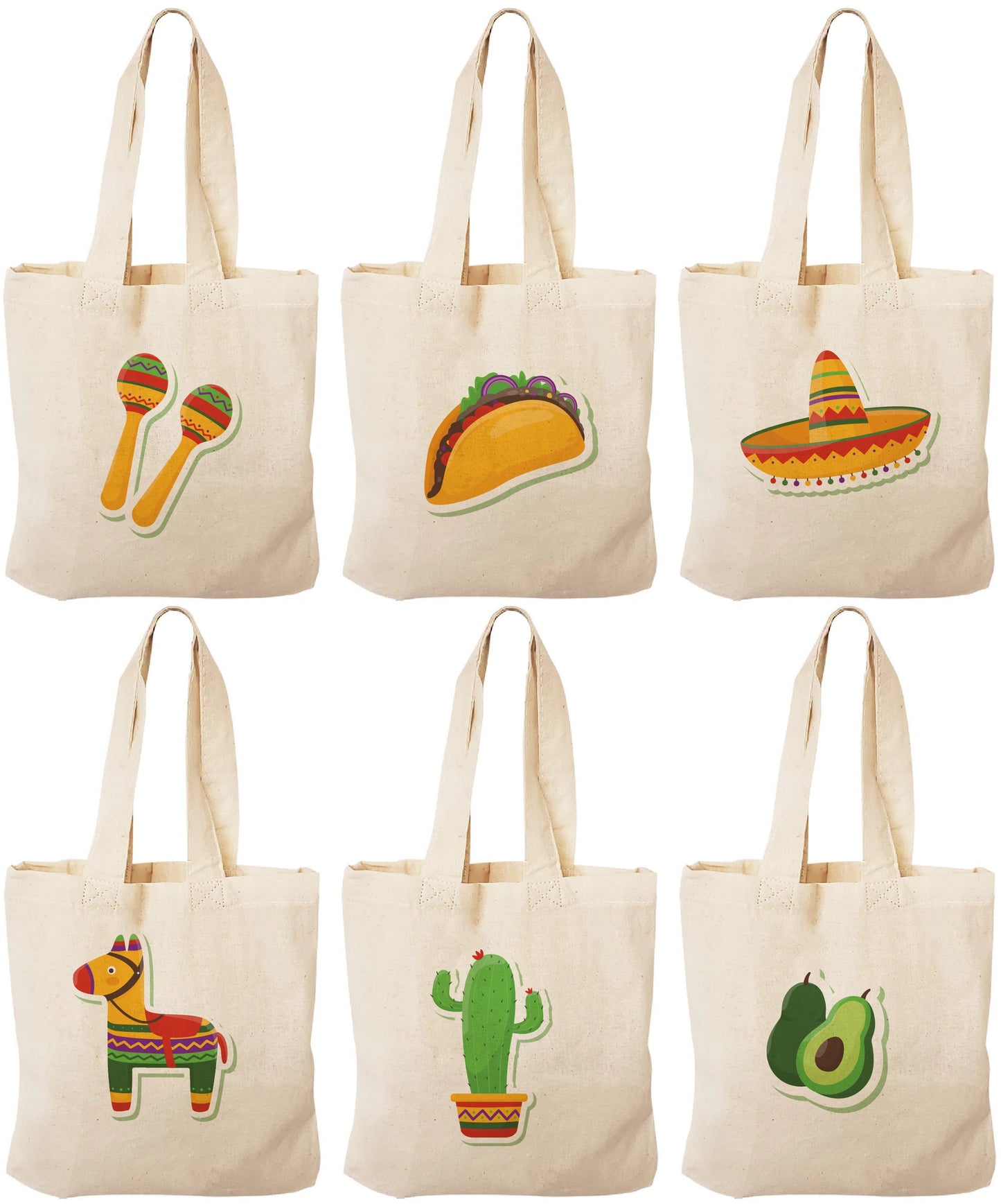 Fiesta Party Favor Bags - Set of Six Bags