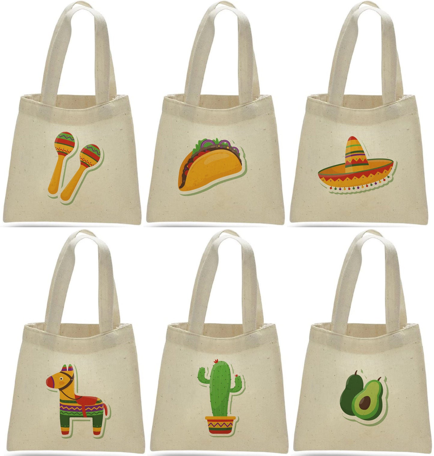 Fiesta Party Favor Bags - Set of Six Bags