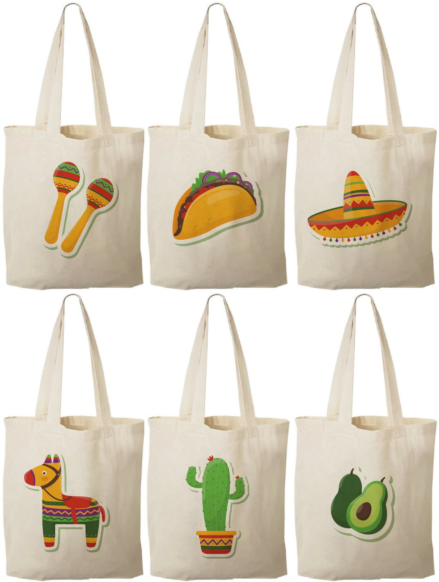 Fiesta Party Favor Bags - Set of Six Bags