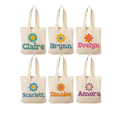 Personalized Flower Party Favor Bags - Set of Three Bags