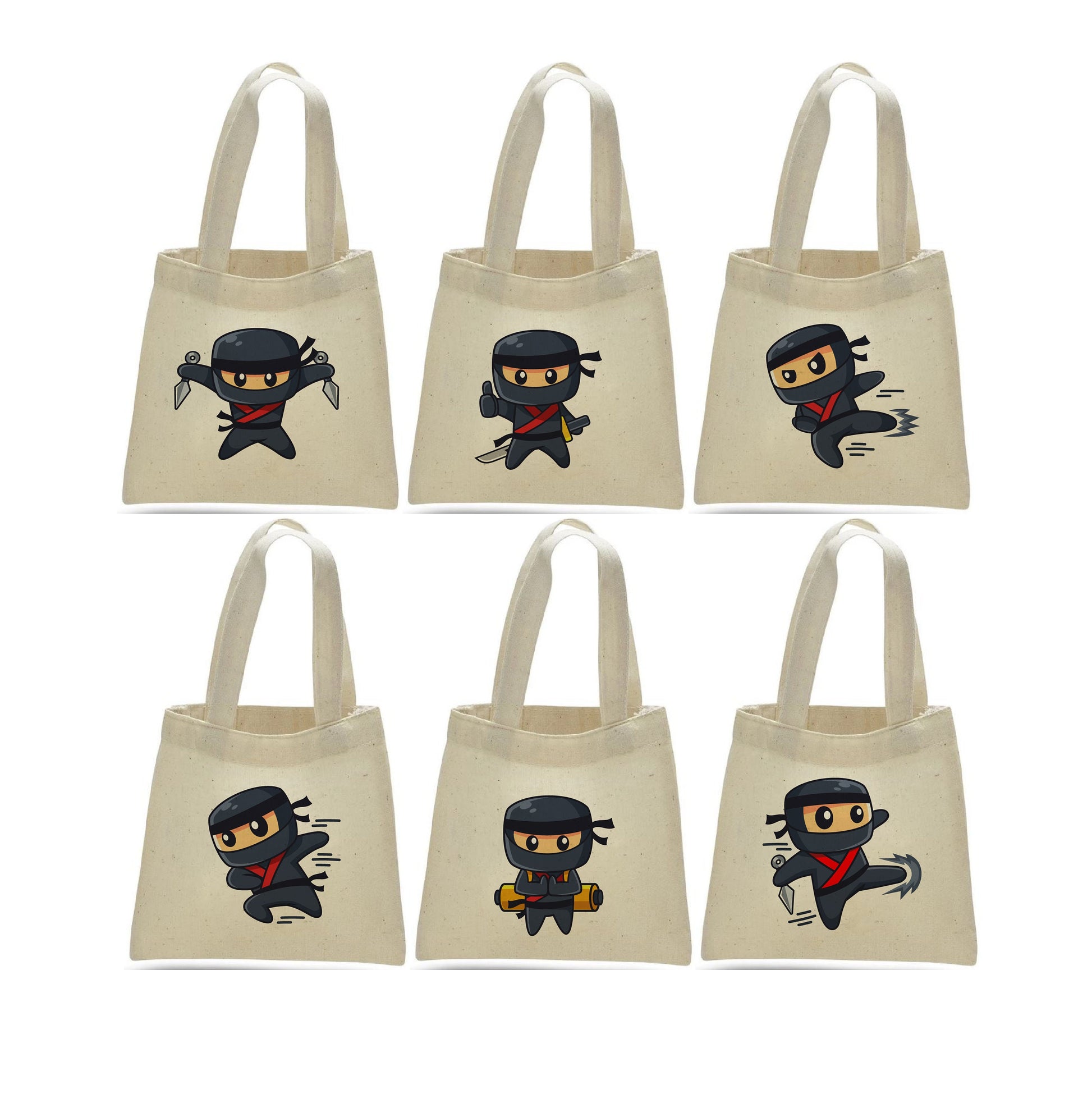 Ninja Party Favor Bags - Set of Six - Perfect for Ninja Themed Parties!