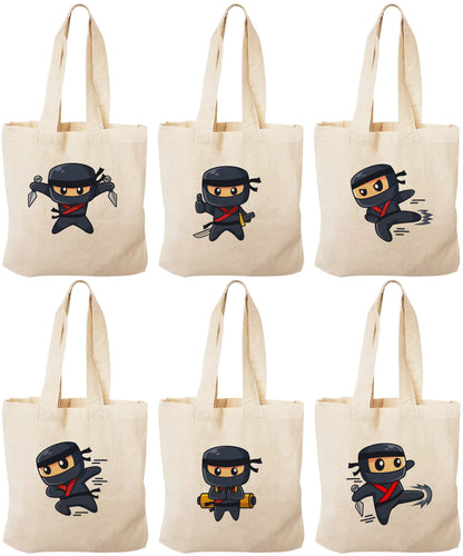 Ninja Party Favor Bags - Set of Six - Perfect for Ninja Themed Parties!