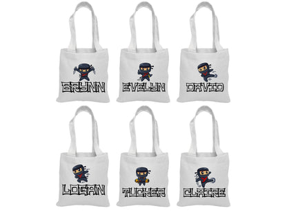 Personalized Ninja Party Favor Bags - Set of Three Bags