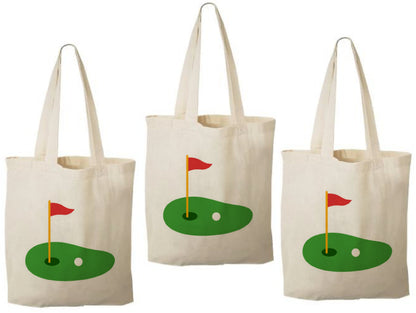 Golf Party Favor Bags - Perfect for Golf Themed Parties & Events! - Set of Three Golf Goodie Bags