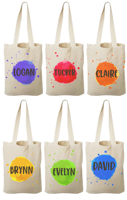 Personalized Paint Party Favor Bags - Set of Six Bags