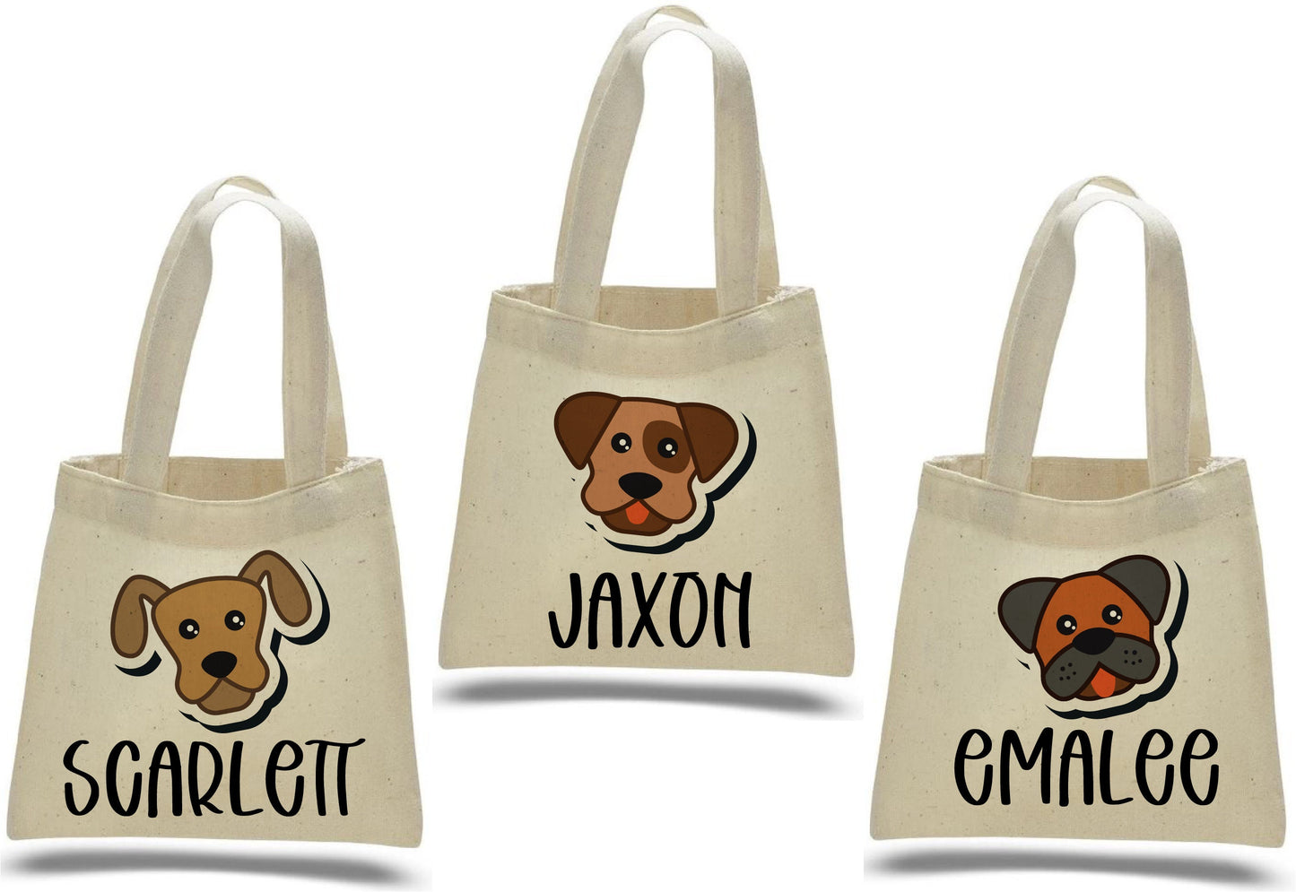 Personalized Puppy Party Favor Bags - Set of Three Bags