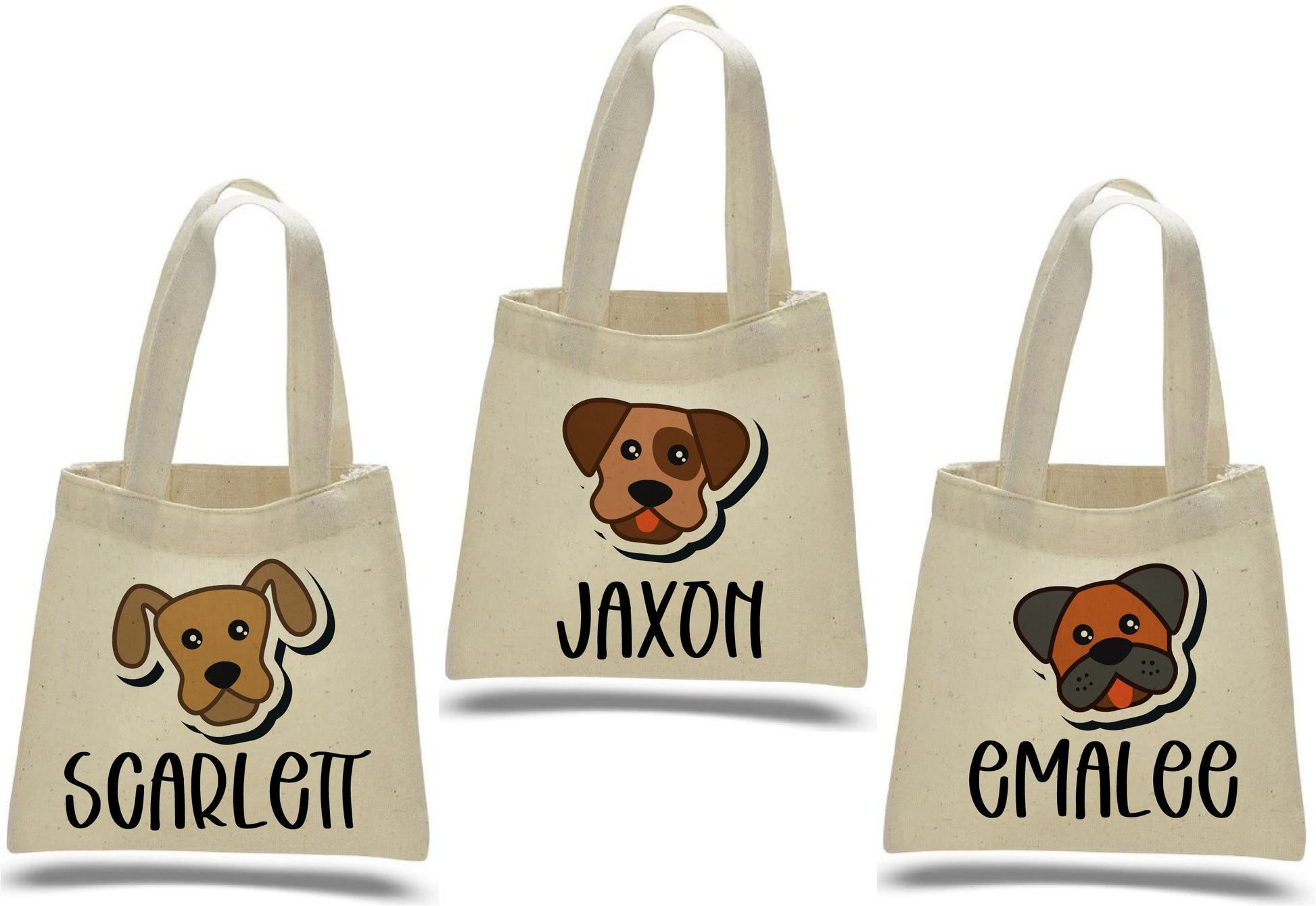 Personalized Puppy Party Favor Bags - Set of Three Bags