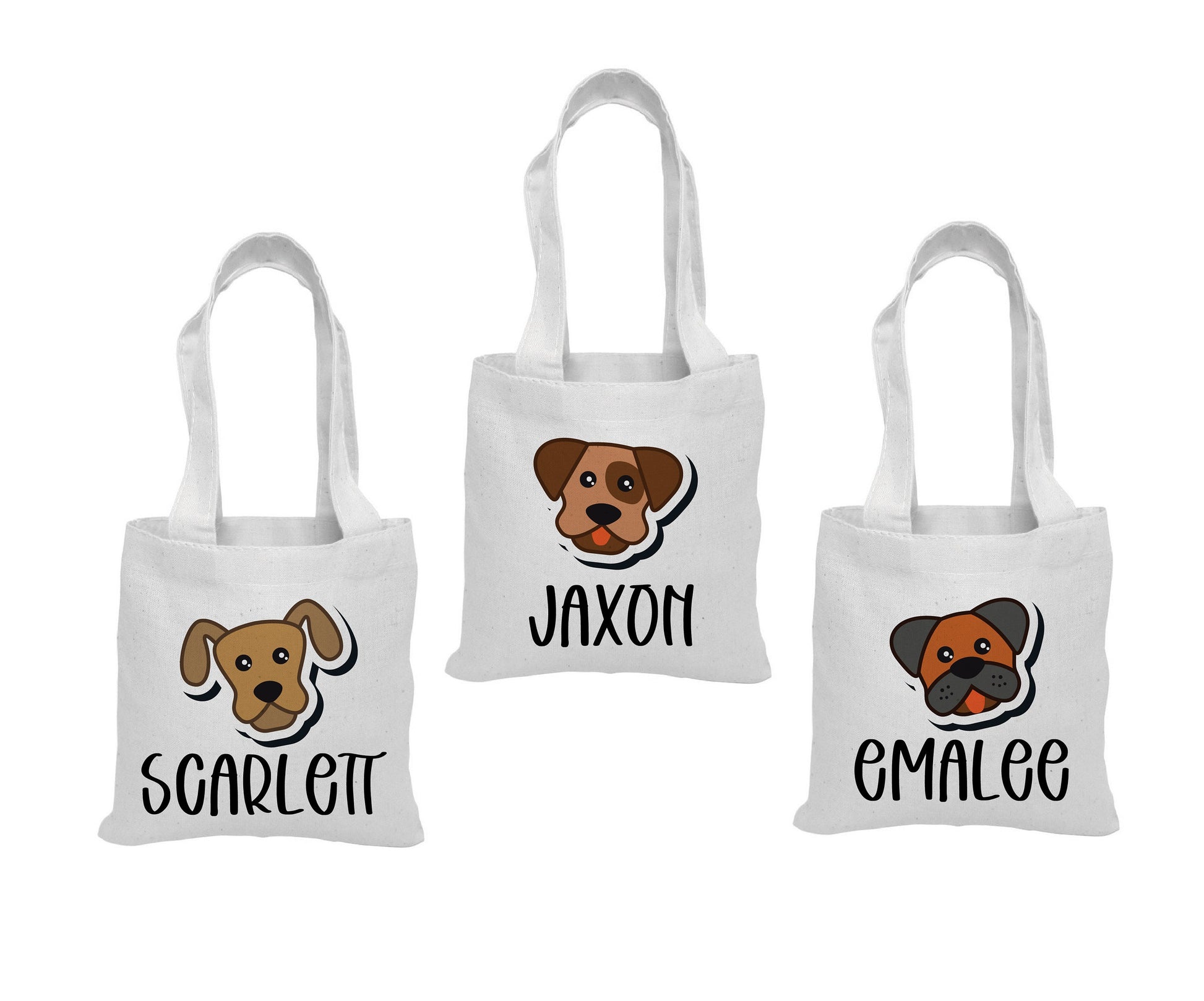 Personalized Puppy Party Favor Bags - Set of Three Bags