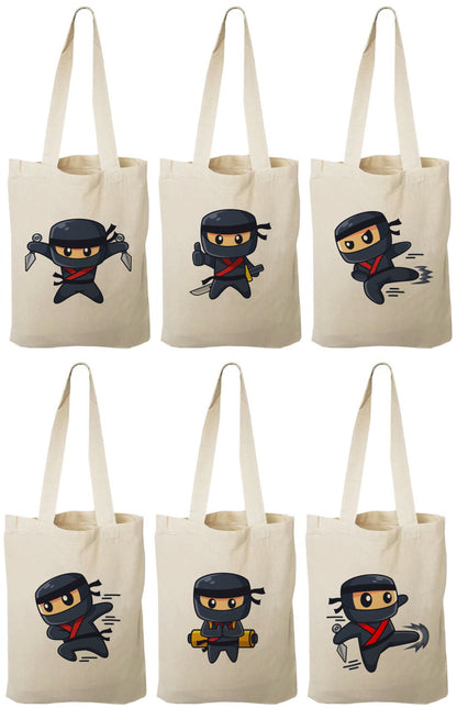 Ninja Party Favor Bags - Set of Six - Perfect for Ninja Themed Parties!