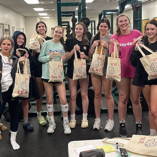 Personalized Volleyball Favor Bag – Custom Name Cotton Tote