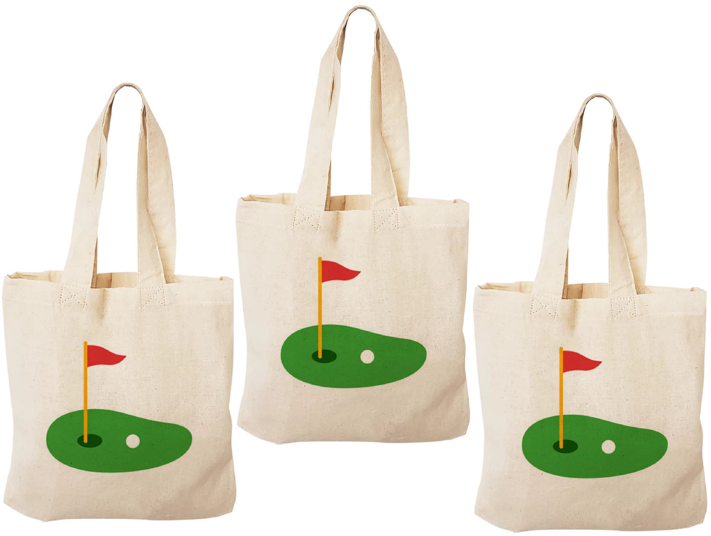 Golf Party Favor Bags - Perfect for Golf Themed Parties & Events! - Set of Three Golf Goodie Bags