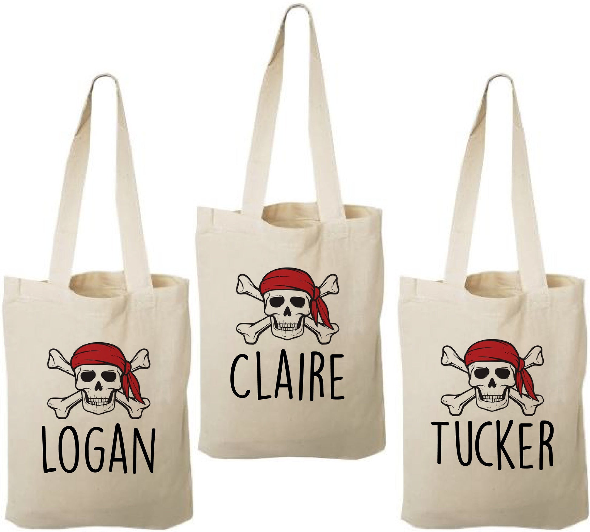 Custom Pirate Party Favor Bags - Perfect for Pirate Themed Parties and Events! - Featuring Party Guest Names