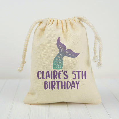 Mermaid Party Favor Bags – Cotton Treat Bags