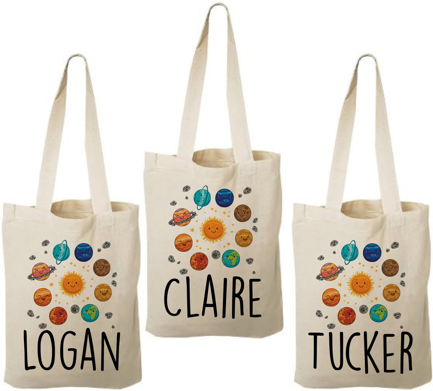 Personalized Space Party Favor Bags - Set of Three Bags