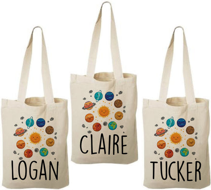 Personalized Space Party Favor Bags - Set of Three Bags
