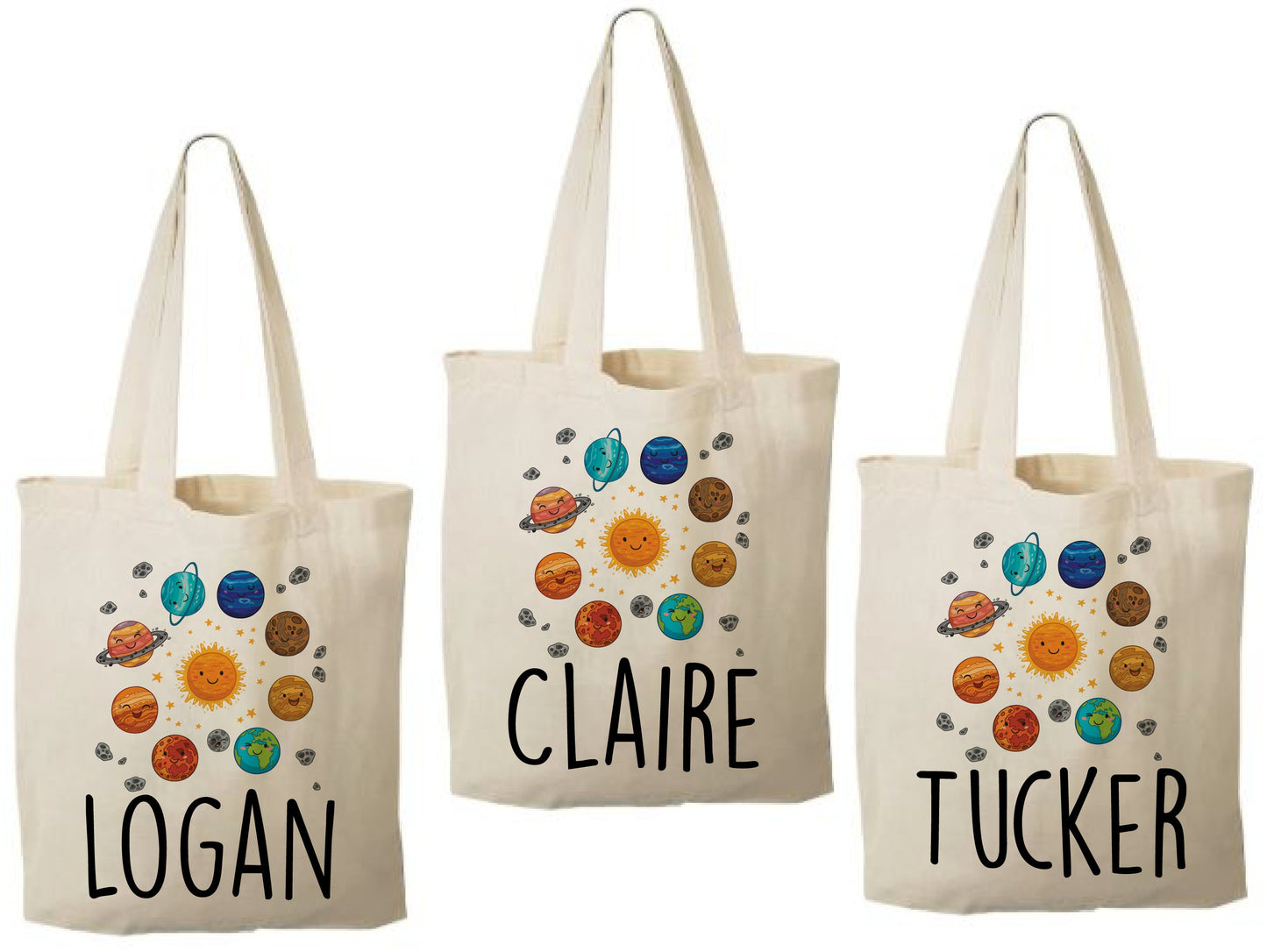 Personalized Space Party Favor Bags - Set of Three Bags