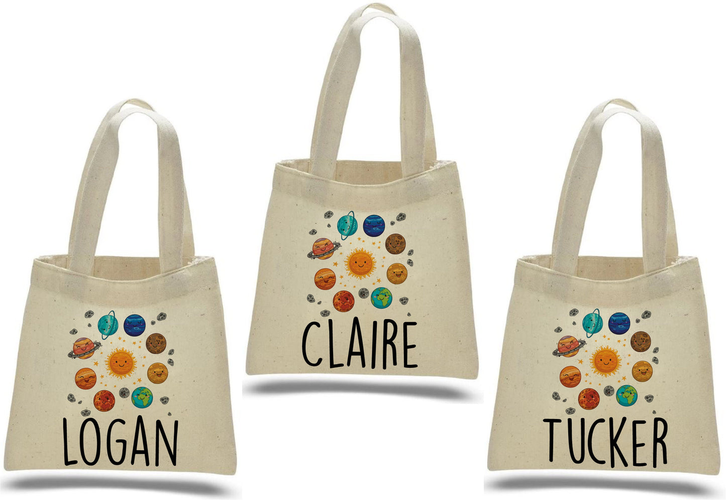 Personalized Space Party Favor Bags - Set of Three Bags