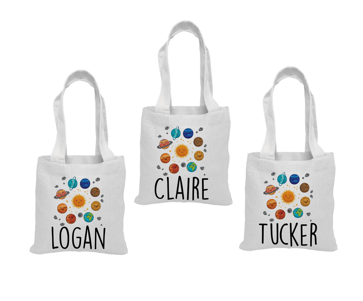 Personalized Space Party Favor Bags - Set of Three Bags