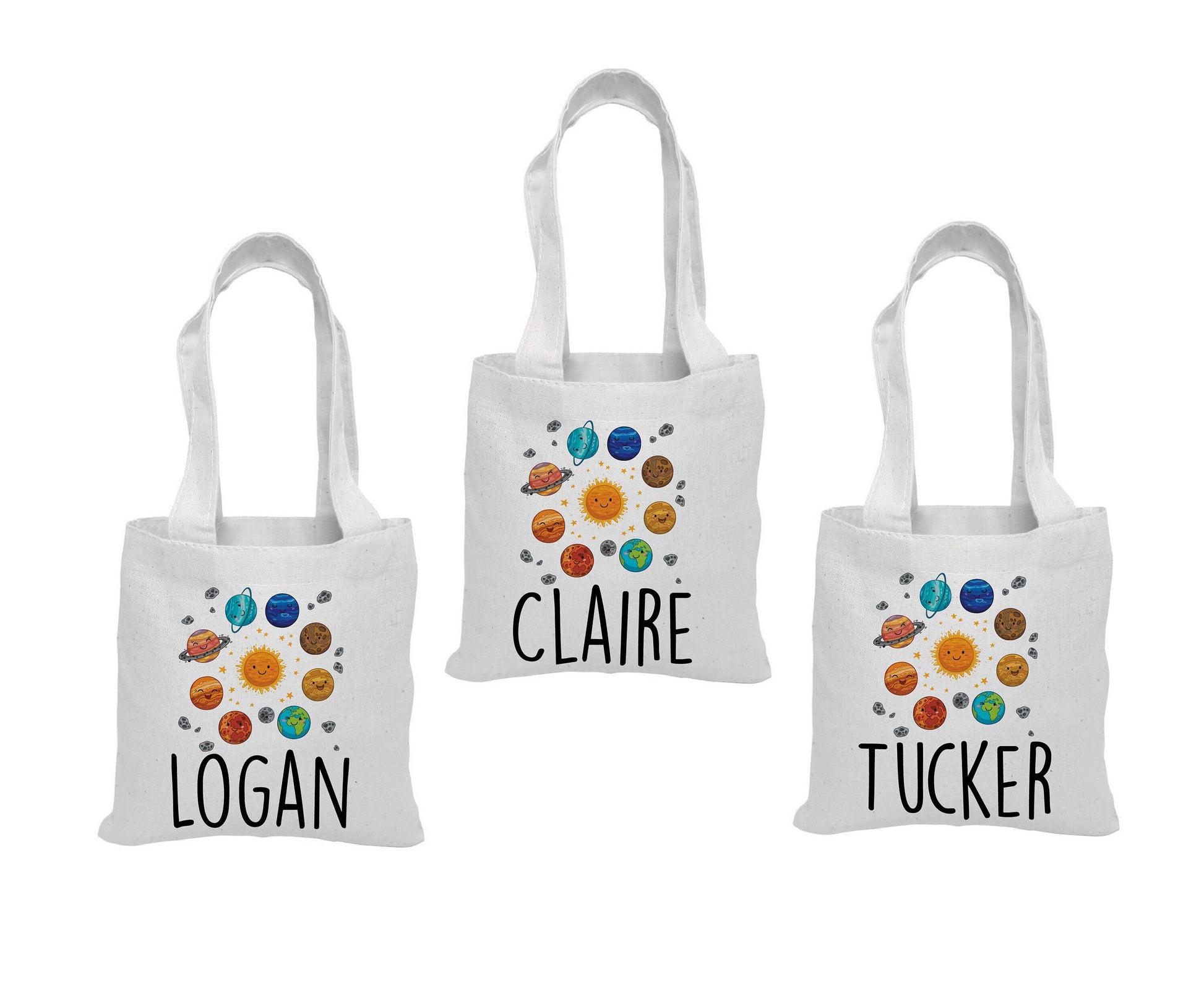 Personalized Space Party Favor Bags - Set of Three Bags