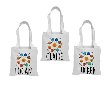 Personalized Space Party Favor Bags - Set of Three Bags