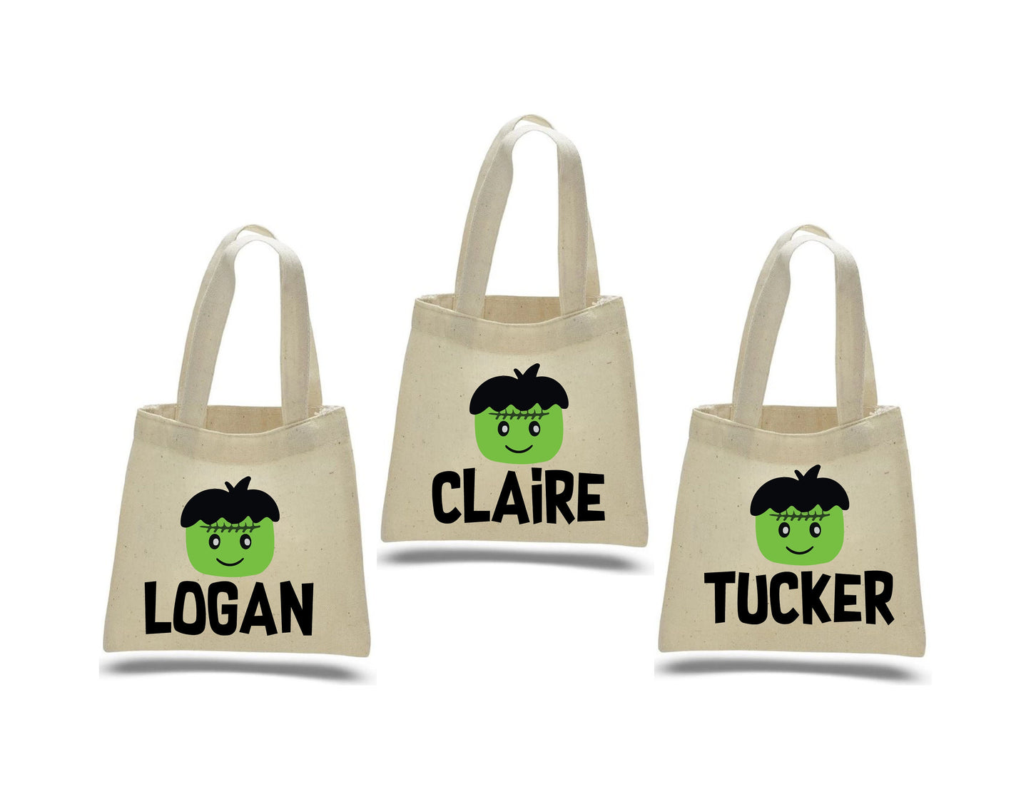 3 Halloween Treat Bags, Halloween Party Favor Bags, Halloween Treat Bags, Halloween Bags, Frankenstein Bags, Halloween Gift Bags, Halloween
