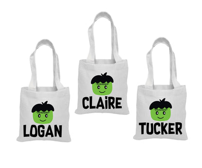3 Halloween Treat Bags, Halloween Party Favor Bags, Halloween Treat Bags, Halloween Bags, Frankenstein Bags, Halloween Gift Bags, Halloween