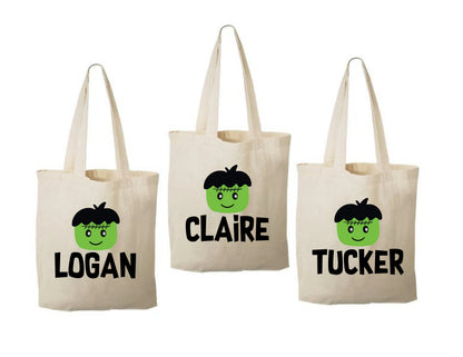 3 Halloween Treat Bags, Halloween Party Favor Bags, Halloween Treat Bags, Halloween Bags, Frankenstein Bags, Halloween Gift Bags, Halloween