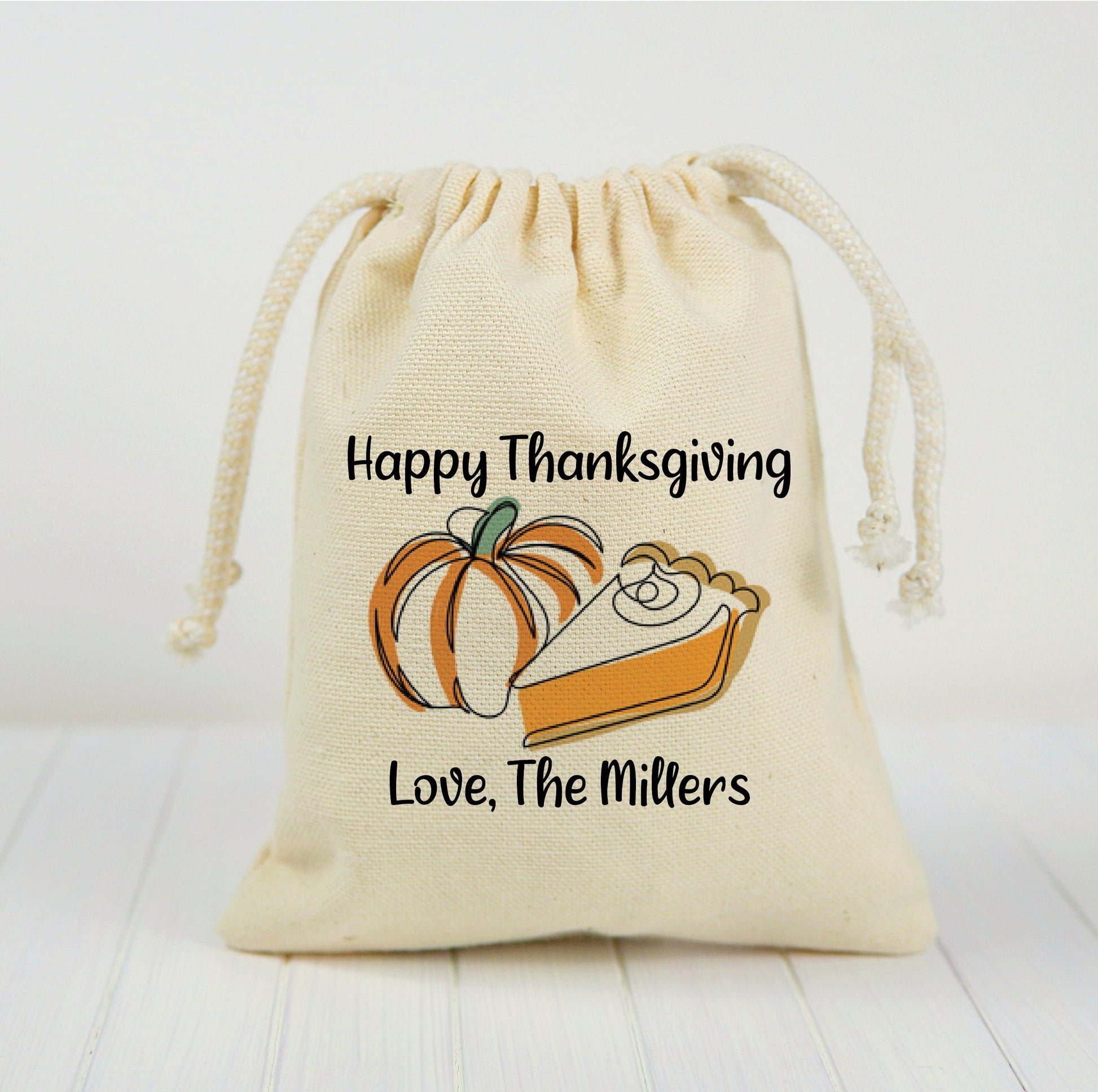 Thanksgiving Party Favor Bags - Perfect for Thanksgiving Parties - Canvas Party Favor Bags with Sturdy Drawstrings