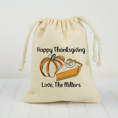 Thanksgiving Party Favor Bags - Perfect for Thanksgiving Parties - Canvas Party Favor Bags with Sturdy Drawstrings