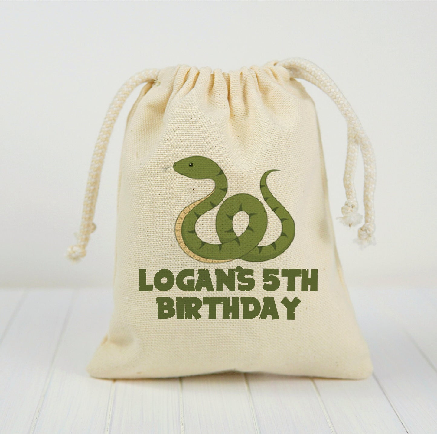 Personalized Snake Favor Bag – Reptile Birthday Party Goodie Bag