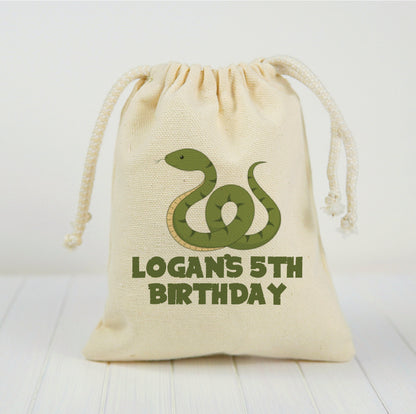 Personalized Snake Favor Bag – Reptile Birthday Party Goodie Bag