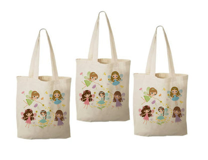 Fairy Party Favor Bags • Reusable Fairy Goodie Bags • Girls Birthday Treat Bags with Handles • Princess Fairy Birthday Gift Bags