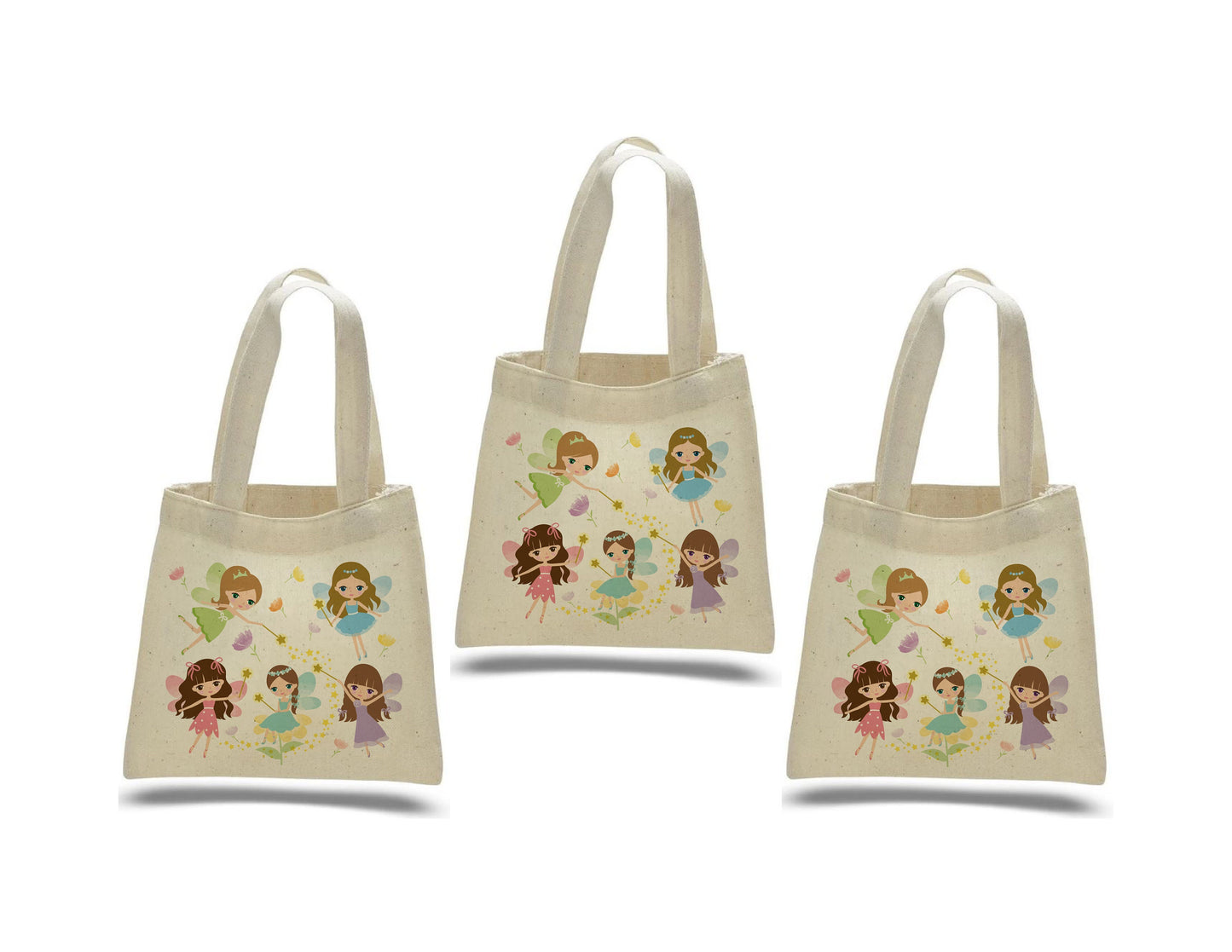 Fairy Party Favor Bags • Reusable Fairy Goodie Bags • Girls Birthday Treat Bags with Handles • Princess Fairy Birthday Gift Bags