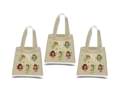 Fairy Party Favor Bags • Reusable Fairy Goodie Bags • Girls Birthday Treat Bags with Handles • Princess Fairy Birthday Gift Bags