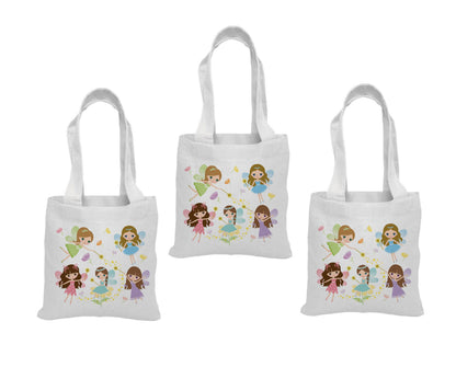 Fairy Party Favor Bags • Reusable Fairy Goodie Bags • Girls Birthday Treat Bags with Handles • Princess Fairy Birthday Gift Bags