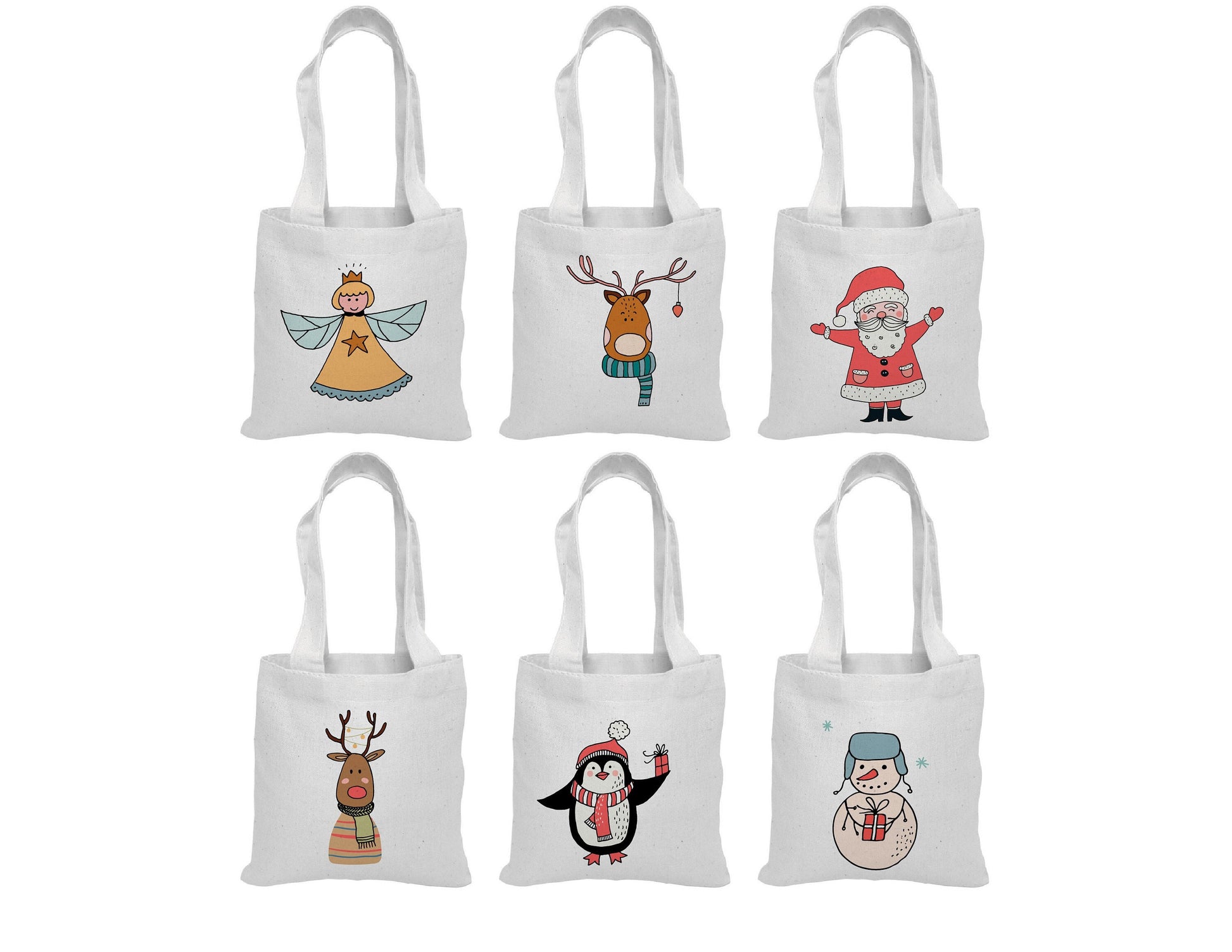 Christmas Party Favor Bags - Set of Six Bags