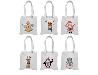 Christmas Party Favor Bags - Set of Six Bags