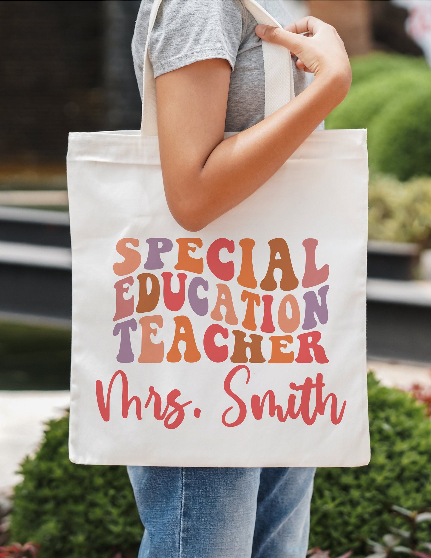 Personalized Special Education Teacher Tote Bag